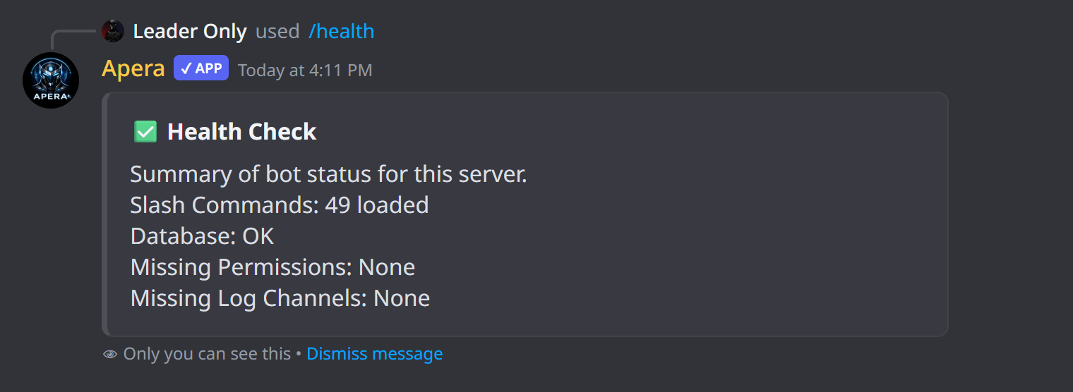 /health shows what is missing