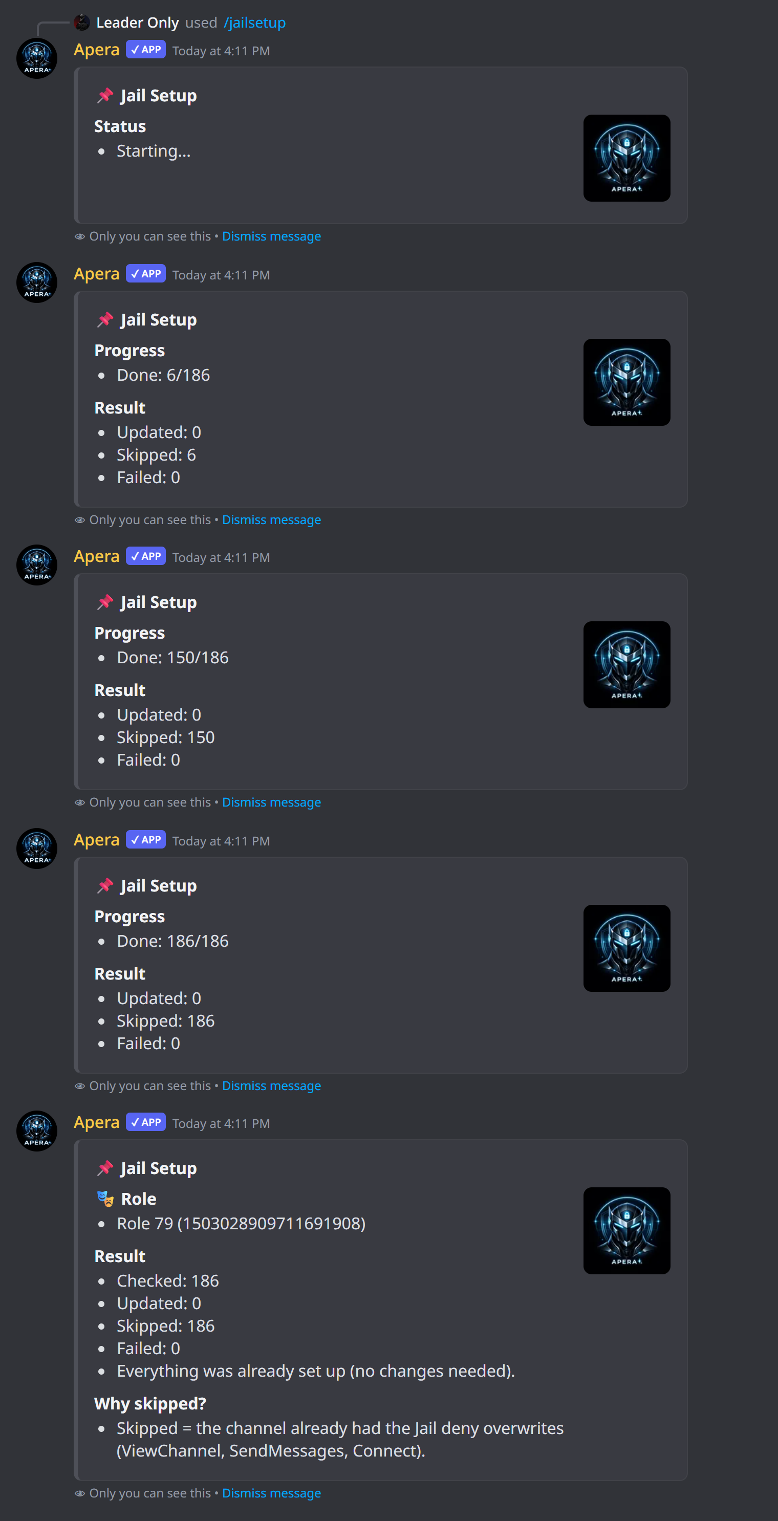 /jailsetup ne yanıt verir