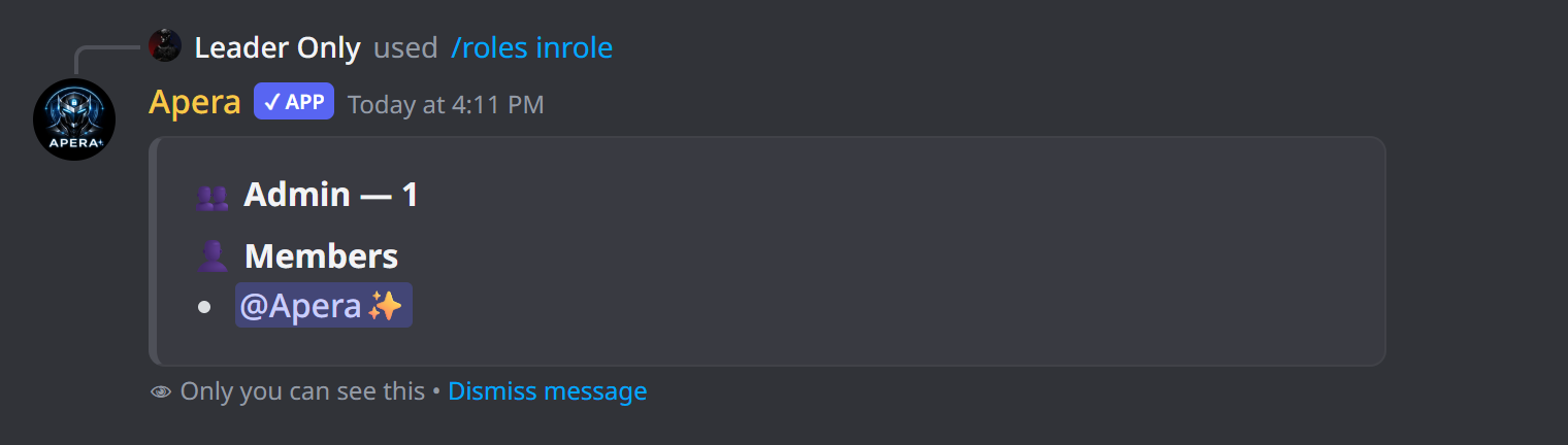 /roles inrole lists who has a role