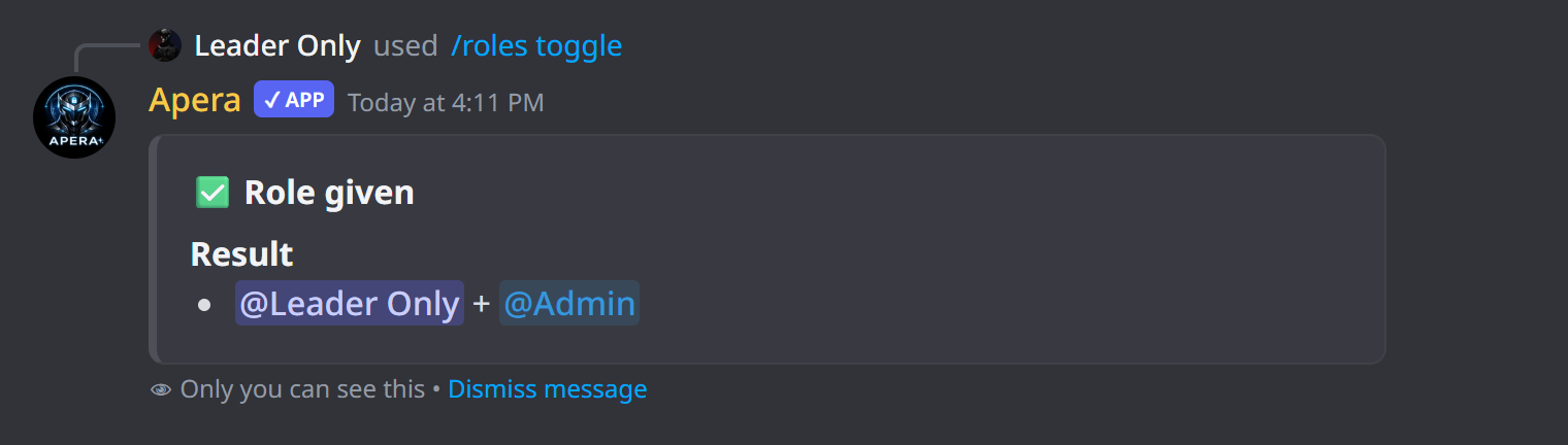 /roles toggle