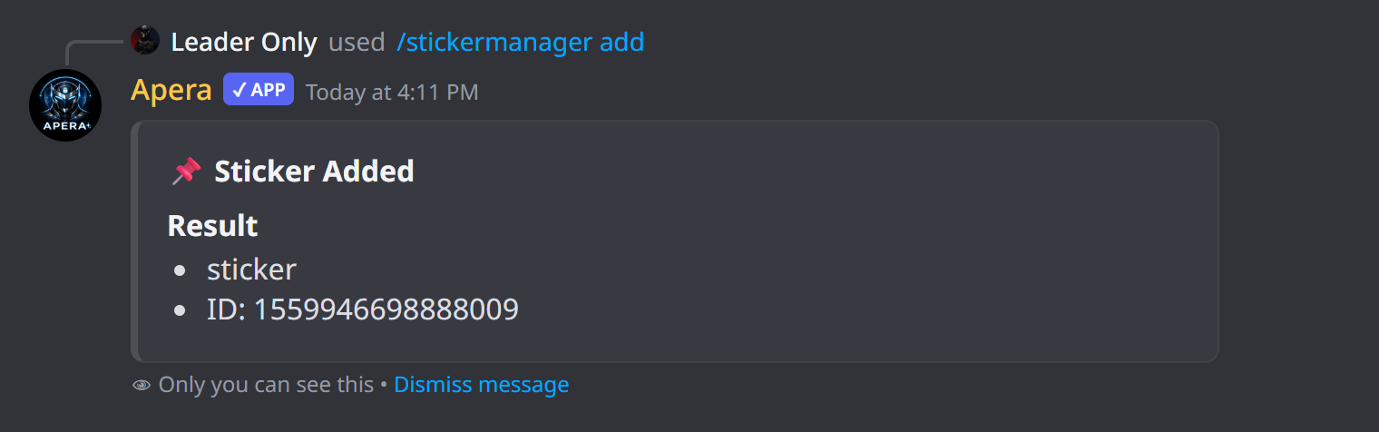 /stickermanager ne yanıt verir