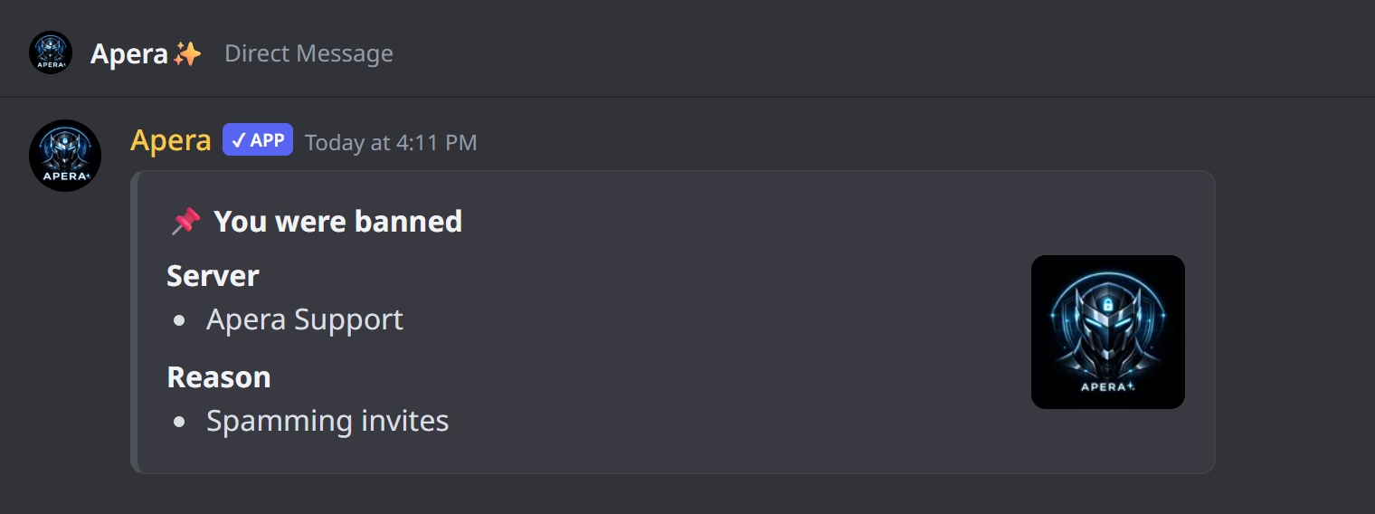 Üyenin yasaktan önce aldığı DM