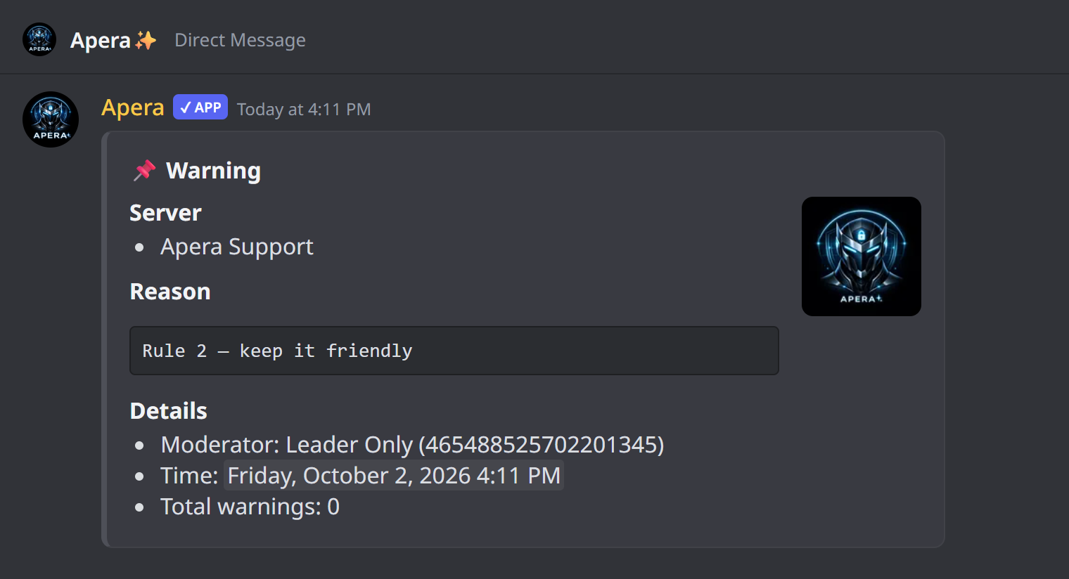 Üyenin DM'den aldığı