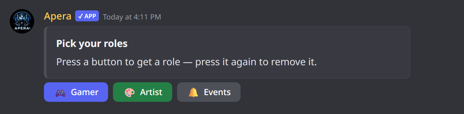 Discord'daki panel