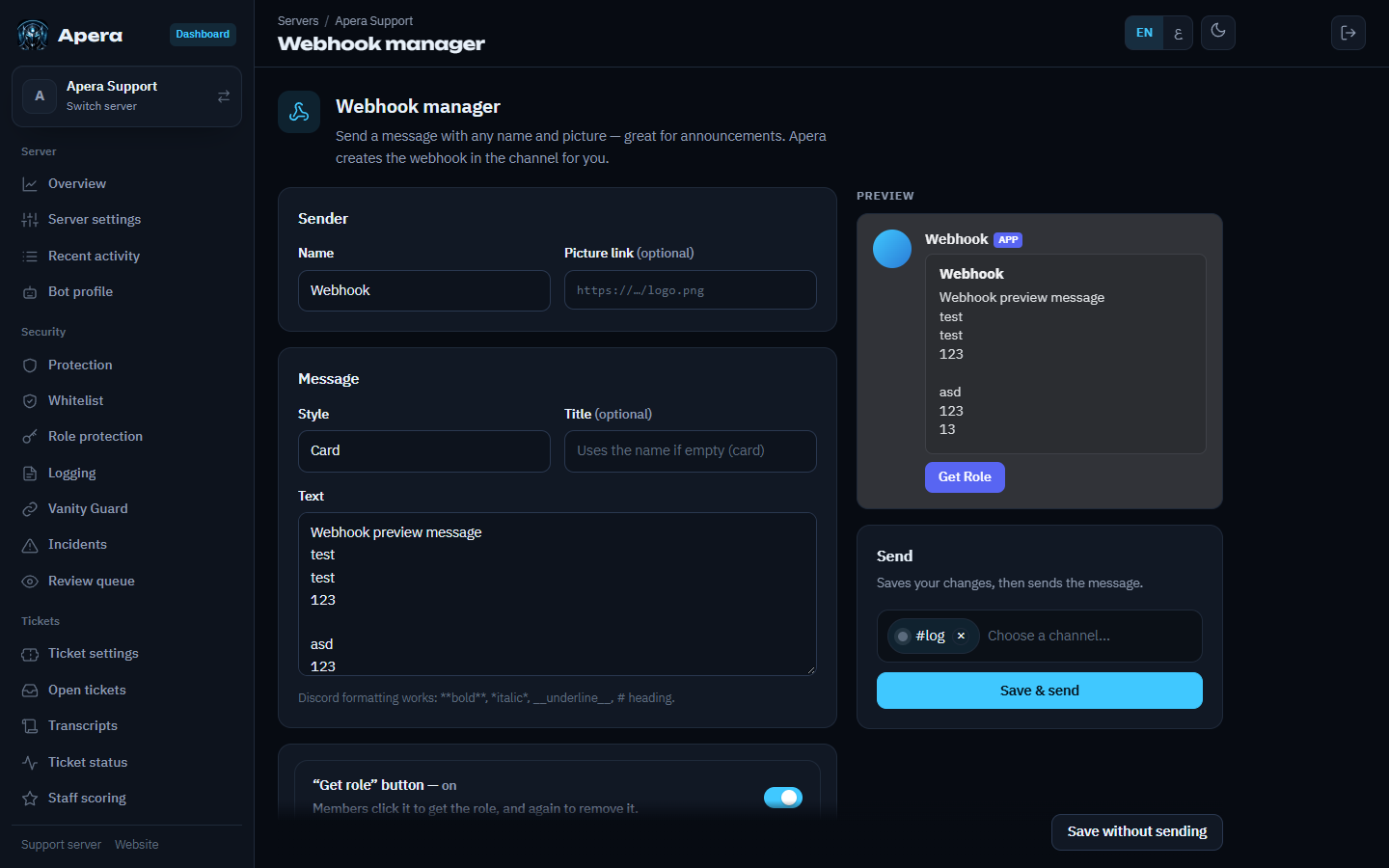 The Webhook manager